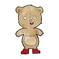 cartoon happy teddy bear in boots