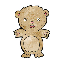 frightened teddy bear cartoon