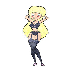 cartoon woman in lingerie