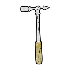 cartoon pin hammer