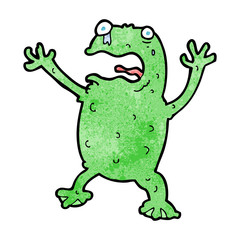 cartoon frightened frog