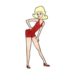 cartoon model woman posing