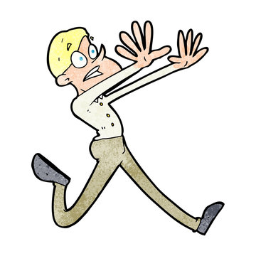 cartoon man running away