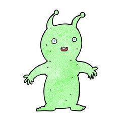 cartoon happy little alien