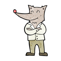 cartoon wolf in shirt