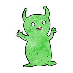 cartoon funny little alien