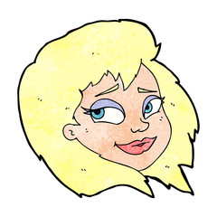 cartoon happy female face