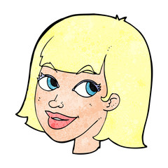 cartoon happy female face