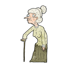 cartoon old woman