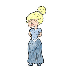 cartoon pretty victorian woman
