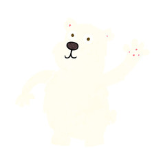 Obraz na płótnie Canvas cartoon waving polar bear