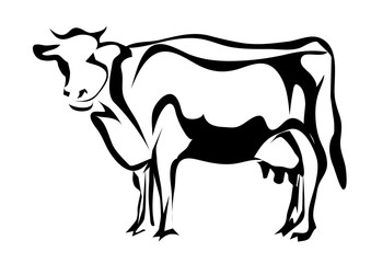 silhouette of cow