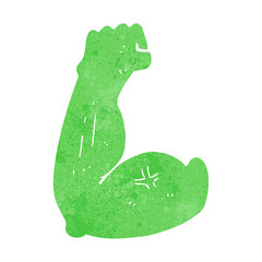 flexing monster arm cartoon