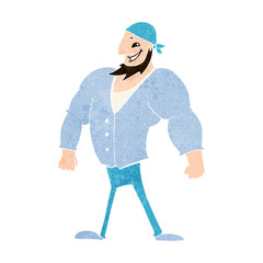 cartoon manly sailor man