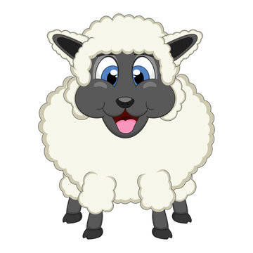 Cute sheep cartoon standing