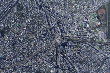 渋谷／真俯瞰空撮