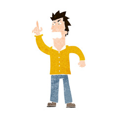 cartoon angry man making point