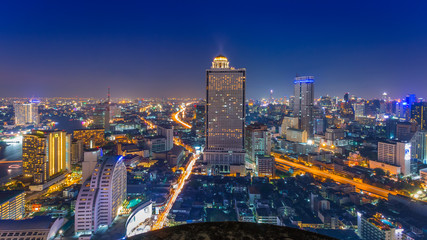 Fototapeta na wymiar Bangkok city view from above, Thailand.