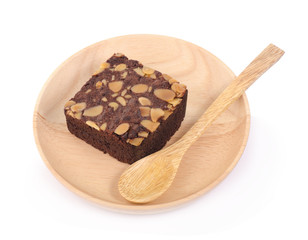 Brownies on wood plate