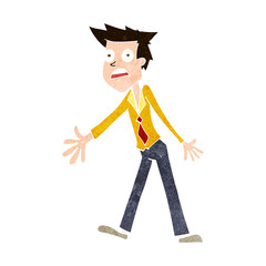 cartoon stressed man