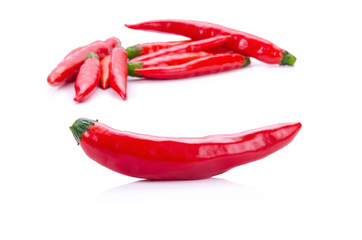 Red pepper on white