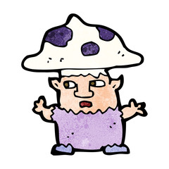 cartoon little mushroom man