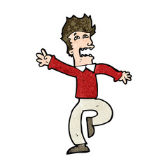 cartoon man panicking