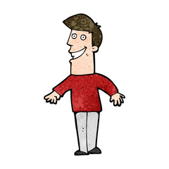 cartoon grinning man