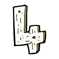 cartoon wooden number