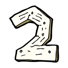 cartoon wooden number