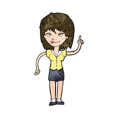 cartoon woman with idea