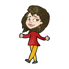 stress free woman cartoon
