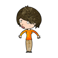 cartoon woman shrugging