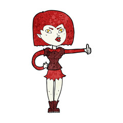 cartoon vampire girl giving thumbs up