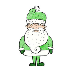 cartoon grumpy santa claus