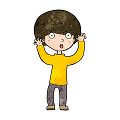 cartoon startled boy