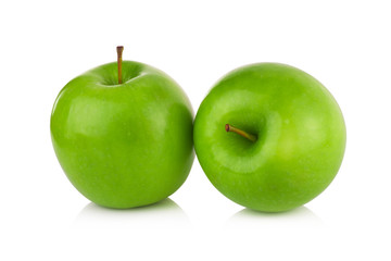 green apples isolated on white background