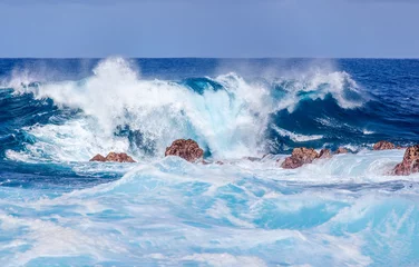 déferlante bleue sur côte sud Réunion 