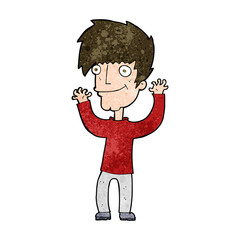 cartoon man waving arms