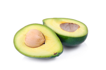 green avocados isolated on the white background