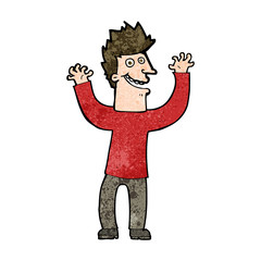 cartoon excited man