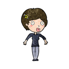 cartoon shocked woman