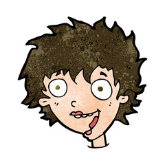 cartoon crazy excited woman