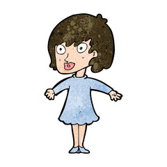 cartoon woman wearing dress