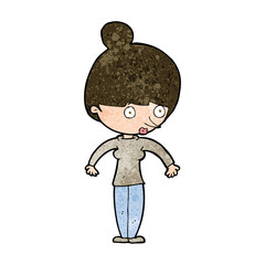 cartoon woman staring