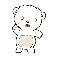 cartoon waving polar bear cub