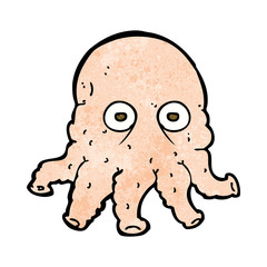 cartoon alien squid face