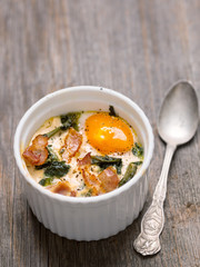 rustic baked potted egg