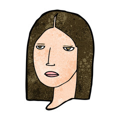 cartoon serious woman