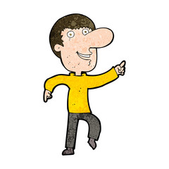 cartoon happy man dancing